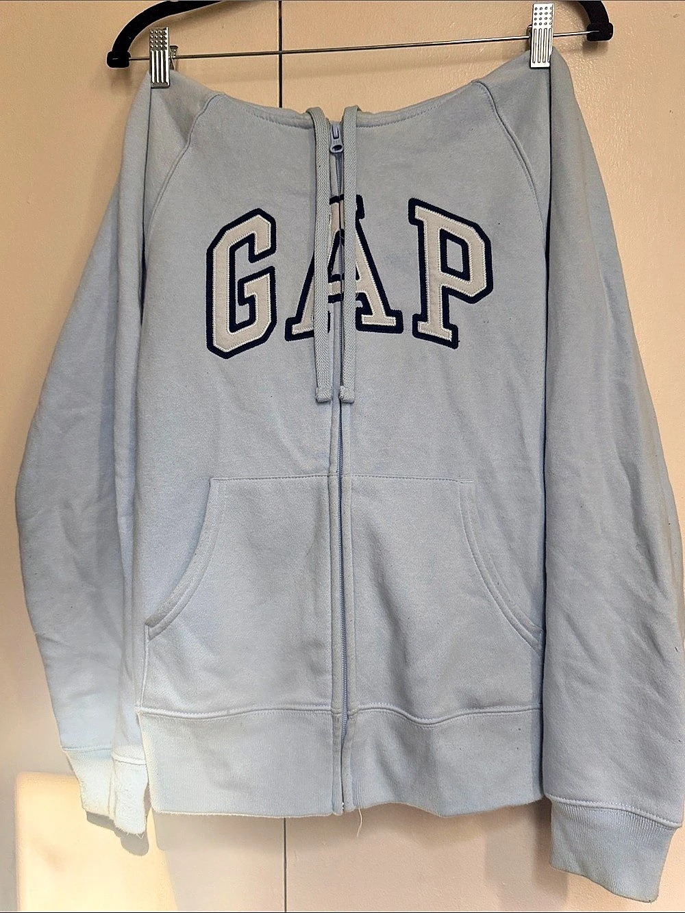 GAP Logo Zip Hoodie in Baby Blue Like New